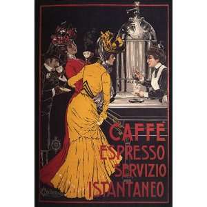  COFFEE CAFFE ESPRESSO MACHINE ITALY ITALIAN VINTAGE POSTER 