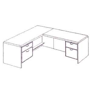    Executive L Desk w/Box/File Drawer Pedestals