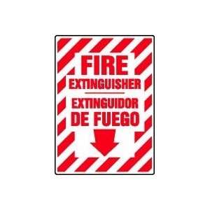 FIRE EXTINGUISHER (ARROW DOWN) (BILINGUAL) Sign   14 x 10 Dura 