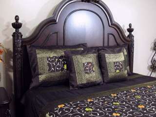 5p Floral Embroidery Indian Bedding Luxury Bedspread  