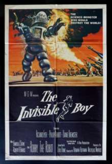 THE INVISIBLE BOY *1SH MOVIE POSTER 1957 ROBBY ROBOT  