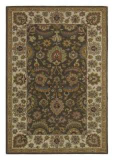 Brown Beige Transitional Handmade Wool Area Rug  