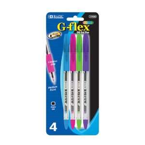 BAZIC G Flex Dazzle Oil Gel Ink Pen w/ Cushion Grip (4/Pack), CASE 