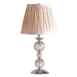   Light Table Lamp, Chrome and Crystal Balls, Silk Fabric, B9326