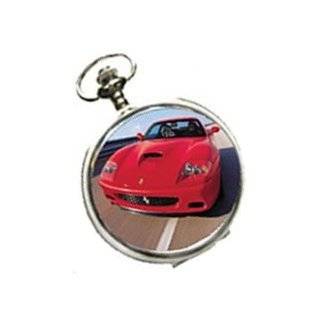 Race Cars Ferrari Pocket Watches Silver  Toned with 14 Clip on Chain 