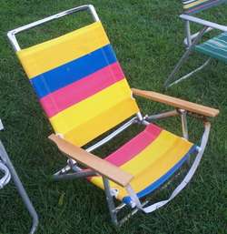 Vintage Aluminum Lounge Beach Lawn Chair SAND CHAIR (B)  