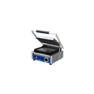 Globe Single Bistro Series Panini Grill with Smooth Plates  