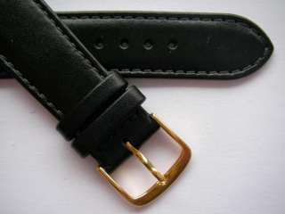 GRAF black stitched quality leather watch band 22 mm  