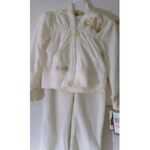  Dereon Ivory Velveteen Track Suit / Jogging Suit Outfit 