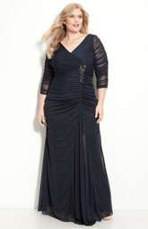 New Markdown Adrianna Papell Beaded Mesh Gown (Plus) Was $198.00 Now 