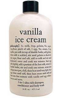 philosophy vanilla ice cream shampoo, conditioner & body wash 