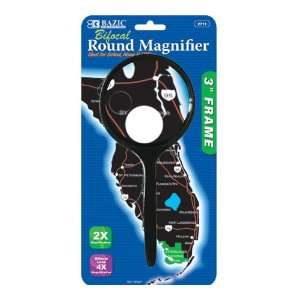  BAZIC 3 Inch Round 2x Handheld Magnifier and 4x Bifocal 