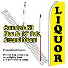 LIQUOR Swooper Feather Banner Flag Kit (Flag, Pole, & Ground Mt)