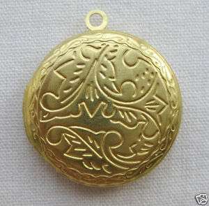 wholesale Elegant Brass Round Pendant Lockets, Filigrees cf031  