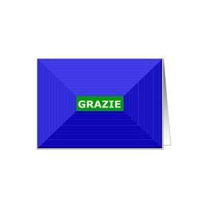  Grazie, Thank You Italian, 3D Optical Illusion Effect Card 