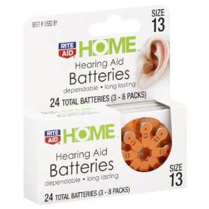  Rite Aid Home Batteries, Hearing Aid, Size 13, 3 ea 