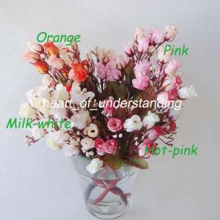 2x Artificial Rose Camellia 21 Silk Flowers Wedding Bouquet Home Decor 