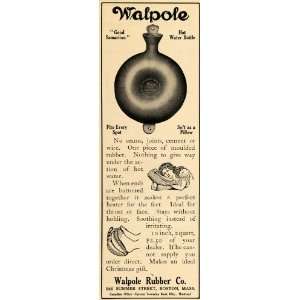   Ad Walpole Rubber Co. Hot Water Bottle Heating Pad   Original Print Ad