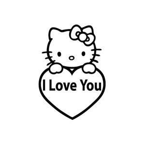  Hello Kitty Valentine Love   Cartoon Decal Vinyl Car Wall 