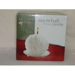  Holiday Time Snowball with Base Candle 