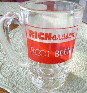 Old Richardsons Root Beer, Heavy Glass, Lefty Mug, Mama Size  