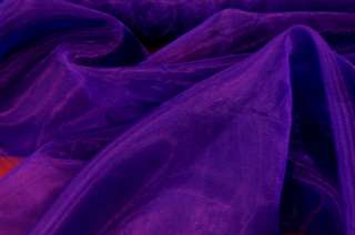 SPARKLE ORGANZA FABRIC PURPLE SHEER 60 BY THE YARD  