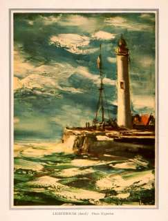   Lighthouse Harbor Maurice de Vlaminck Sea Art Coast Ocean  