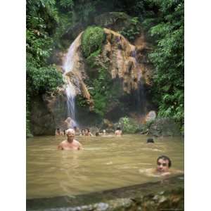  People Bathing in Volcanic Pool, Island of Sao Miguel 