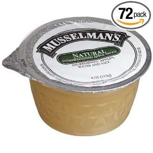 Musselmans Natural, Unsweetened Applesauce, 4 Ounce Packages (Pack of 