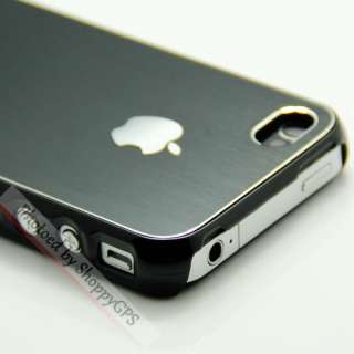 Aluminum Metal Hard Cover Case For Iphone 4G Black  