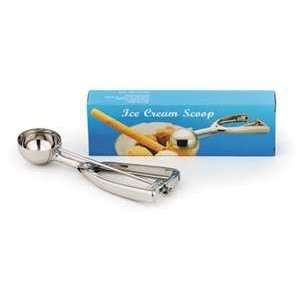 Ice Cream Scoop, 3/8 Oz., Squeeze Type Handle, Stainless Steel