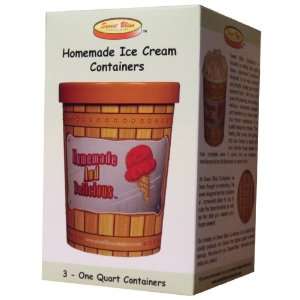 Wooden 1 Quart Ice Cream Storage Container, 3 Pack  