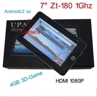   Android 2.2 1GHz 7 touch screen 256MB 4GB HDMI Wifi tablet PC  