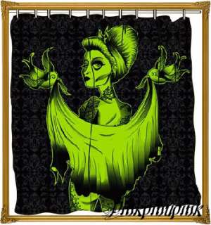 Dead Girl Zombie Pinup Tattoo Punk Shower Curtain Goth  
