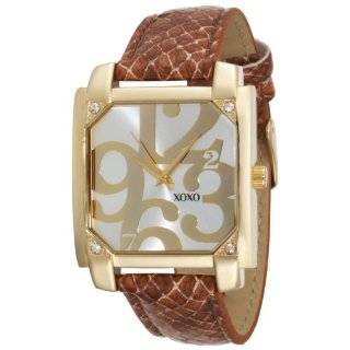 XOXO Womens XO3172 Silver Dial Brown Snake Strap Watch