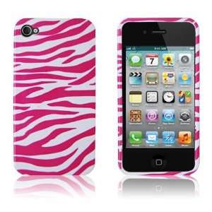  Apple iPhone 4S   Pink/White Zebra Design Hard Plastic 