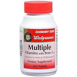  Multiple Vitamins with Iron Dietary Supplement Tablets, 365 