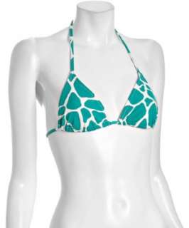 Kushcush aqua giraffe Mazzy sliding halter bikini top   up 