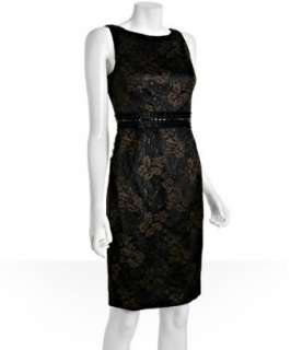 Carmen Marc Valvo chocolate floral lace shift dress   up to 70 