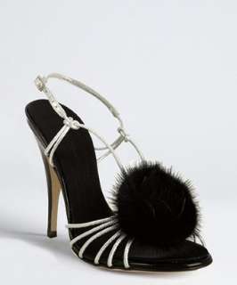 Giuseppe Zanotti black satin jeweled sandals  