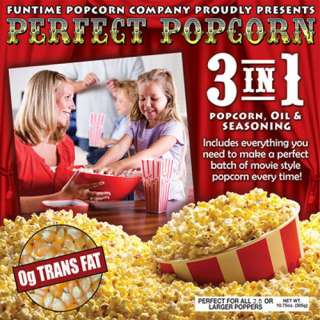 FunTime 2.5 Oz Popcorn 3 in 1 Portion Pack Kit   24pk  