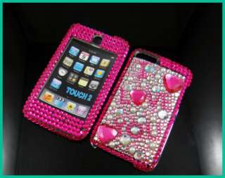 Bling Lover heart Full Hard skin Case for iPod Touch 2 2G 2nd Rose 