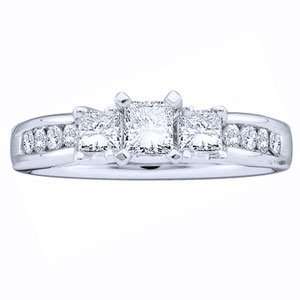   14k White Gold Three Stone Pre Set Engagement Ring Jewelry