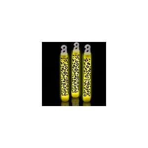  6 Yellow Leopard Imprint Glow Sticks, Light Sticks 