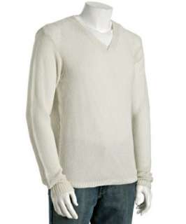 Gilded Age white cashmere v neck sweater  