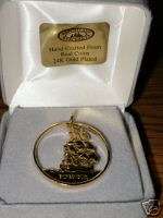 Nautical Sailing Ship Endeavor Pendant From World Coins 24 kt. Gold 