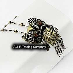 SPN1913 Korean Style Antique Red Eyes Owl Necklace  