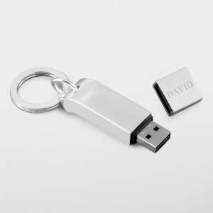 Silver Plated Key Chain with 2GB USB Drive Electronics
