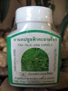 100 Capsules Andrographis Paniculata or Fah Talai Jone  