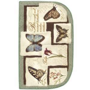    Birds and Butterflies Washable Wedge Accent Rug